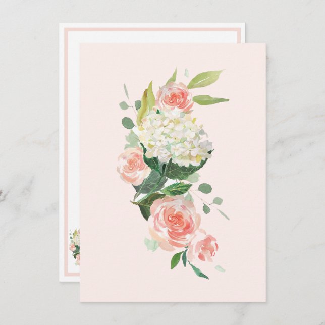 Peach Hydrangea Desde Su Escritorio Una Plantilla  (Anverso / Reverso)
