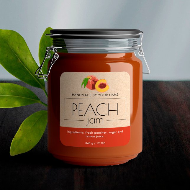 Peach Jam Product Label Pegatinas (Subido por el creador)
