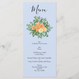 Peach Light Blue Peony y el menú del Boda floral R