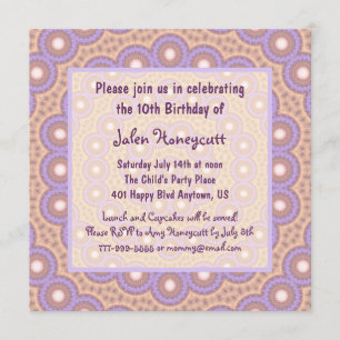 Peach & Lilac Circles Invitación a la fiesta de cu