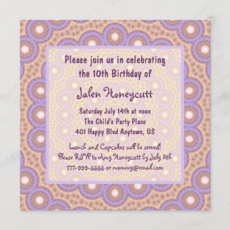 Peach & Lilac Circles Invitación a la fiesta de cu