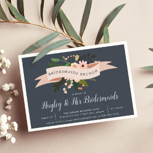 Peach Meadow Bridesmaids Brunch Invitación
