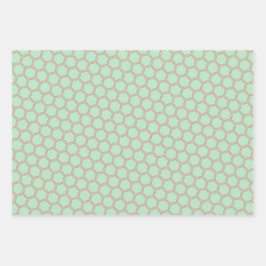 Peach & Mint Pastels Envoltura Papel conjunto de h