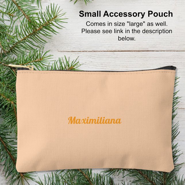 Peach naranja - Bolsa accesoria pequeña y sólida (Small Accessory Pouch - Orange Peach - Solid by Leapfroglisics Shop)