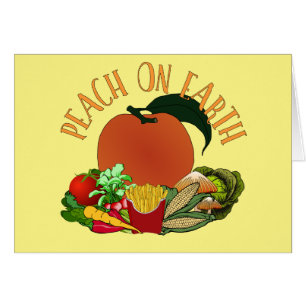 Peach on Earth Funny Navidades Pun Card
