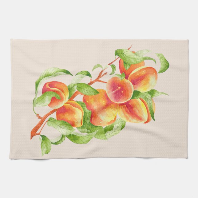 'Peach Paradise' en una toalla de cocina (Horizontal)