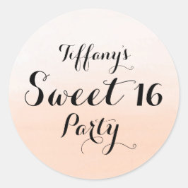 Peach Pastel Ombre Sweet 16 Pegatina