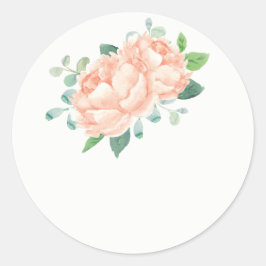 Peach Peony Wedding Favor de los Pegatinas