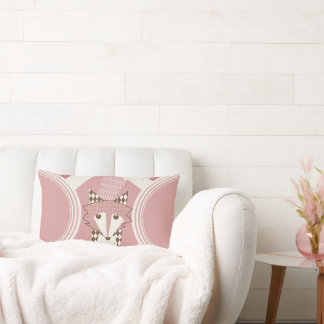 Peach personalizado retro y almohada Fox marrón