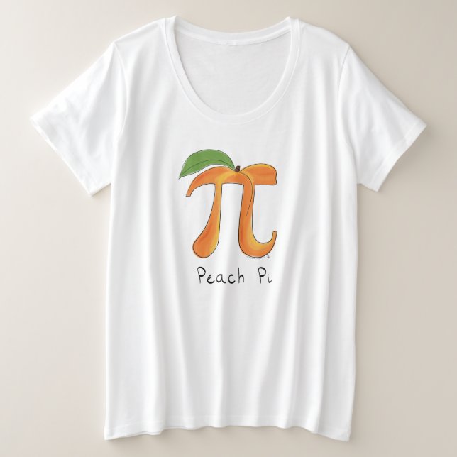 Peach Pi Cute Math Pi Day Camisas de mujeres más t (Anverso del diseño)