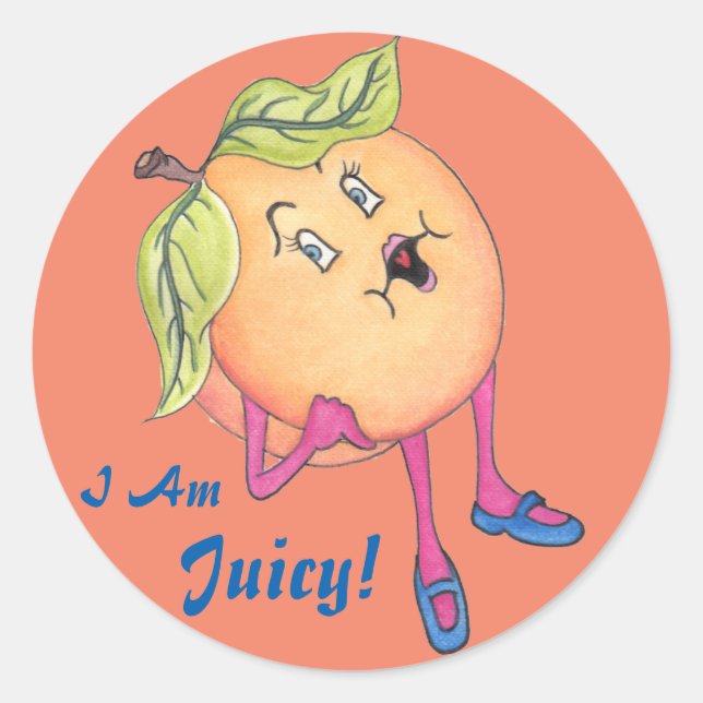 "Peach Pia" Pegatina redondeado brillante (Anverso)