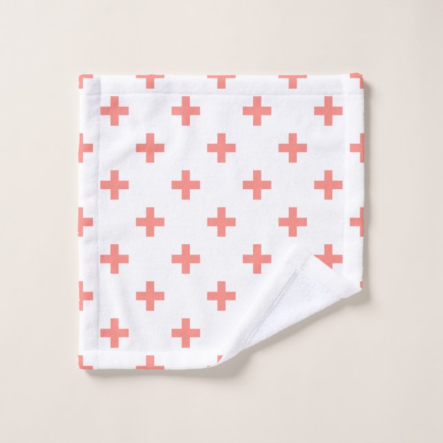 Peach polka cruza sobre blanco (Toallita)