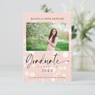 Peach Polka Dot Custom Photo Graduate Graduation