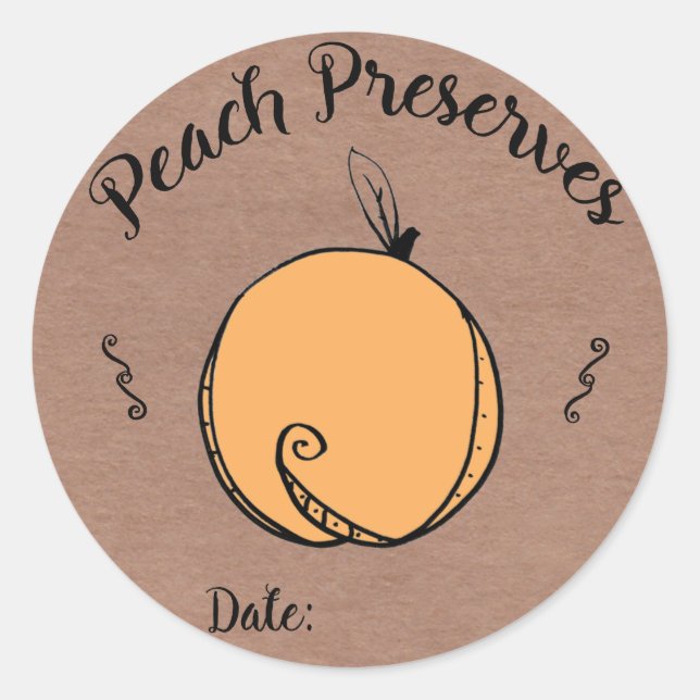 Peach Preserve Pegatina con espacio para la fecha (Anverso)