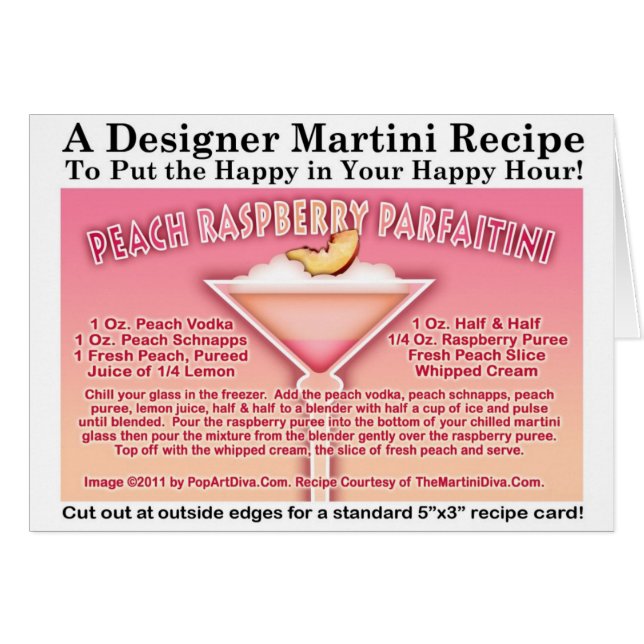 Peach Raspberry Parfait Martini Recipe Card (Anverso (Horizontal))