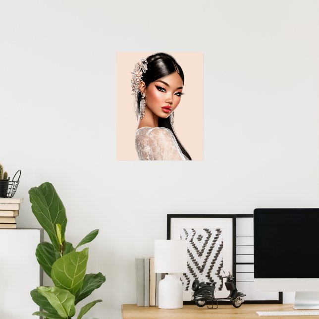 Peach Reverie | Póster de retrato vertical (16×20) (Oficina en casa)