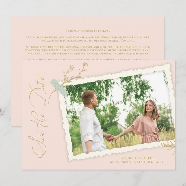 Peach Romantic Vintage Photo Album Scrapbook (Anverso / Reverso)