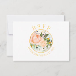 Peach Rosas Rosebuds Amarillos Circular Frame RSVP