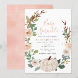 Peach Sage White Bebé Bebé Sprinkle Invitación