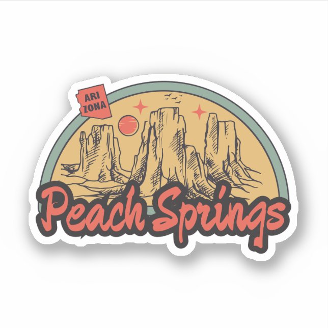 Peach Springs, Arizona  Pegatina (Anverso)