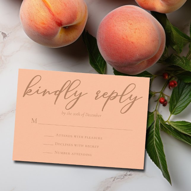 Peach Summer Boda Trendy Kindly Responder RSVP (Subido por el creador)