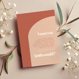 Peach Terracotta arch tarjeta de propuesta de dama