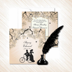 Peach Theme Wedding Invitación