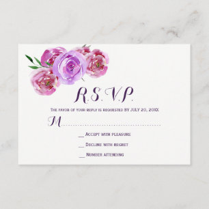 Peach violet plum peonies floral boda RSVP