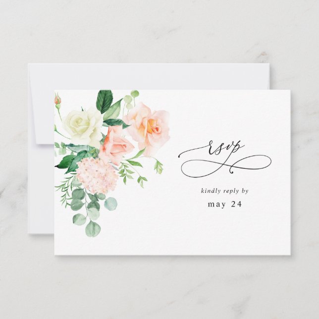 Peach & White Floral w Meal RSVP 2 (Anverso)