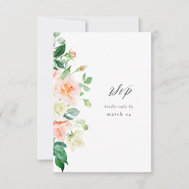 Peach & White Floral w Meal RSVP V3 (Anverso)