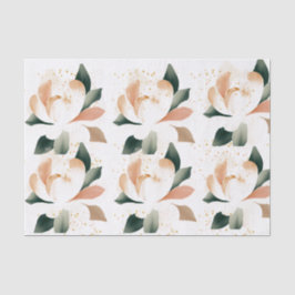 Peachy Gold Peonies Específico papel de tejidos