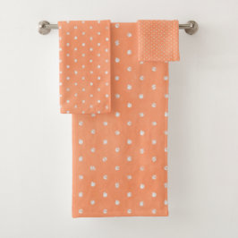 Peachy Keen Naranja Messy Polka Dots