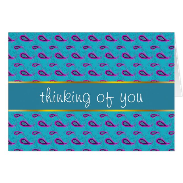 Peacock Blue Paisley (Anverso (Horizontal))