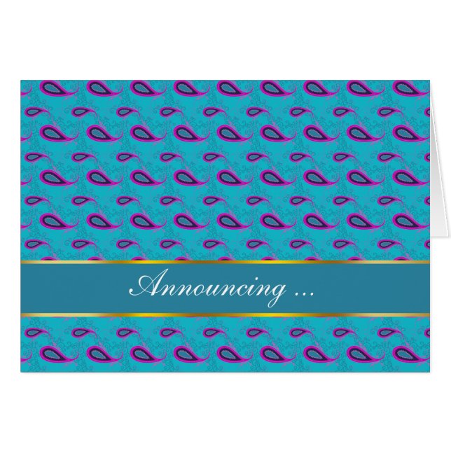 Peacock Blue Paisley (Anverso (Horizontal))
