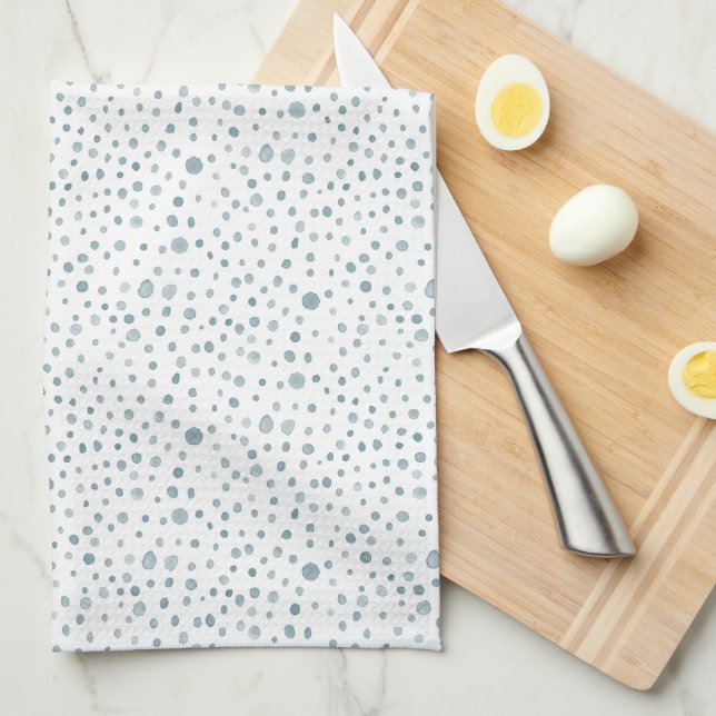 Peacock Confetti Watercolor Dots Kitchen Toalla (Doblado Cuarto)