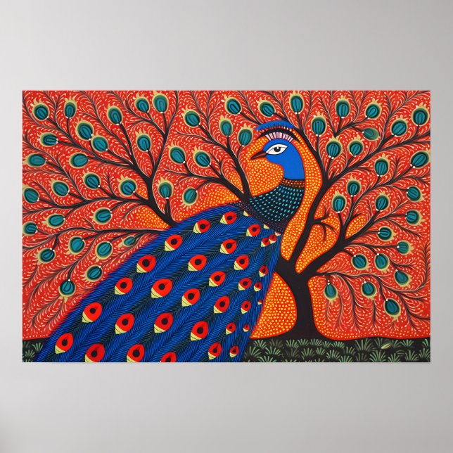 Peacock de arte de brillantes de la India | Arte d (Frente)