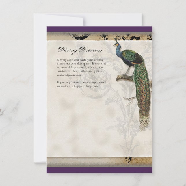 Peacock de época 6 - Invitación a la boda (Anverso)