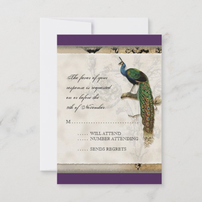 Peacock de época 6 - Invitación a la boda (Anverso)