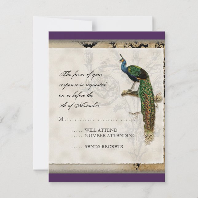 Peacock de época 6 - Invitación a la boda (Anverso)