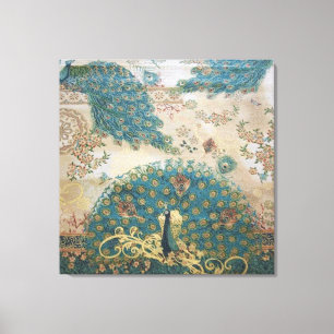 Peacock de época - Lienzo envuelto