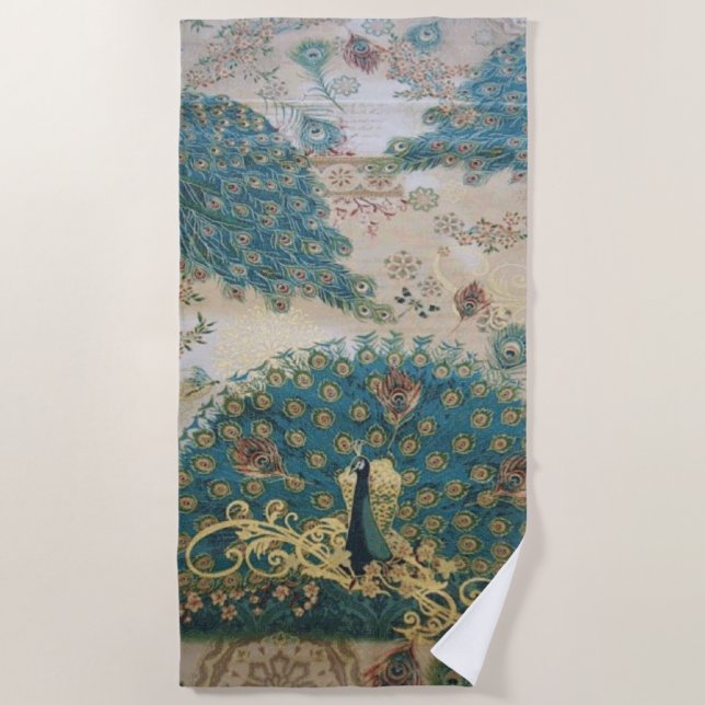 Peacock de época - Toalla de playa (Anverso)