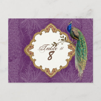 Peacock dorado y Swirls - Tarjetas con número de m