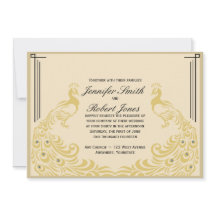 Peacock Elegance Art Deco Flair Invitación a la bo