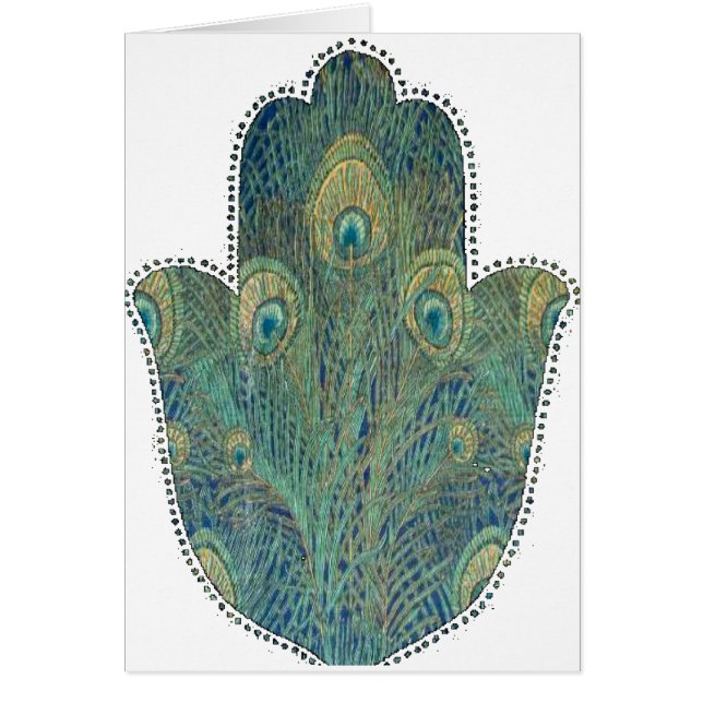 Peacock Feather Hamsa (Frente)