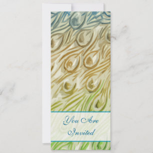 Peacock Feather Swirls Invitación a la boda