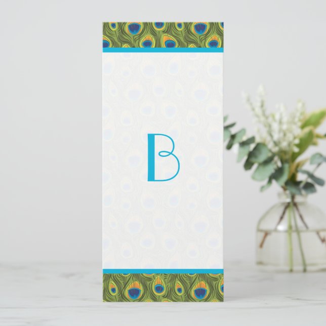 Peacock Feather Swirls Invitación a la boda (Anverso de pie)