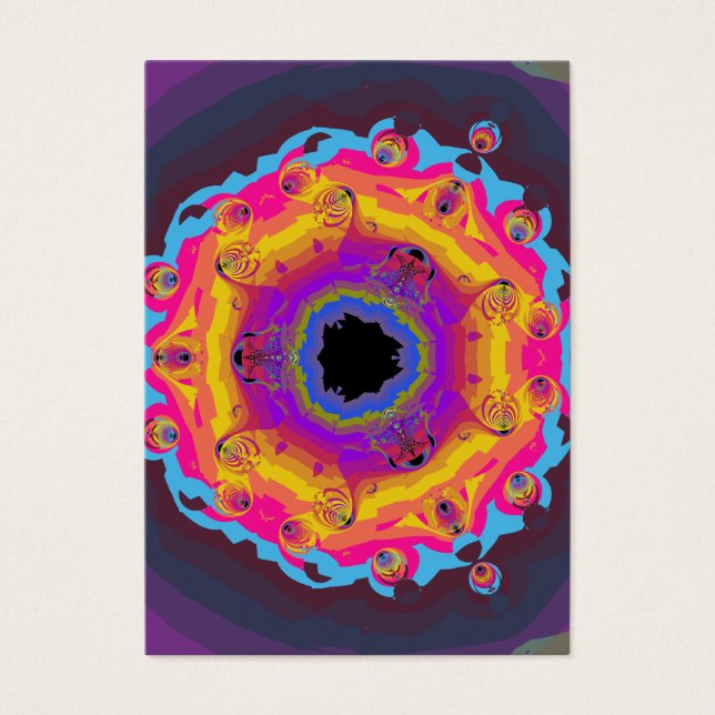 Peacock Fractal Mandala amarillo rosado morado (Frente)