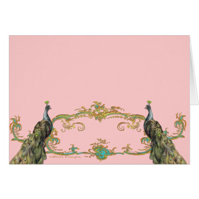 Peacock & Gold Filigree (Anverso (Horizontal))