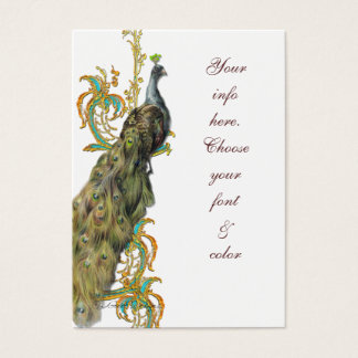 Peacock Gold Filigree Business/Table Place Card