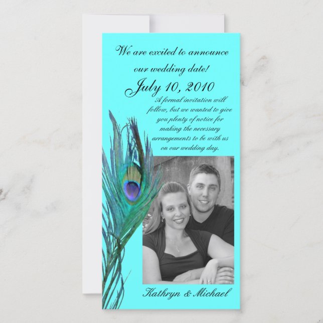 Peacock Guardar la tarjeta fotográfica de fecha (Anverso)